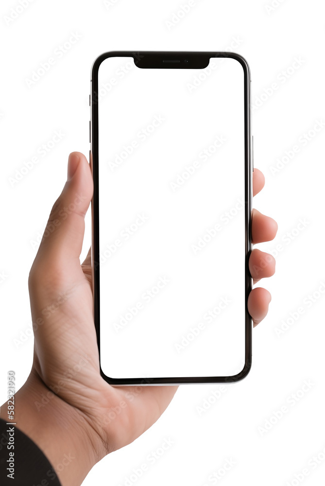A picture showing a hand holding a cell phone - transparent background and phone screen A picture showing a hand holding a cell phone - transparent background and phone screen