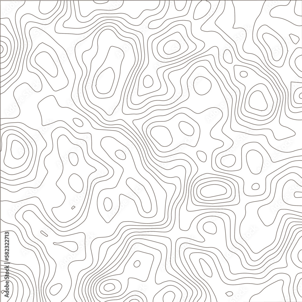 Topographic background and texture, monochrome image. 3D waves, White wave paper curved reliefs abstract background, Abstract topographic contours map background, Vector contour topographic map.