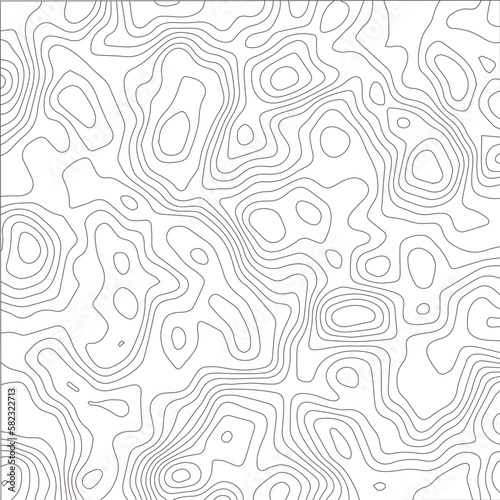 Topographic background and texture, monochrome image. 3D waves, White wave paper curved reliefs abstract background, Abstract topographic contours map background, Vector contour topographic map.