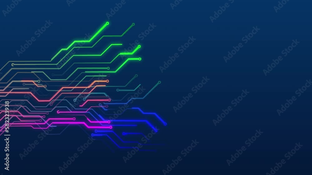 Fondo de tecnología abstracta animada. datos, concepto de alta tecnología. líneas de circuitos, multicolor espacio virtual. Diseño de gráficos de movimiento de animación, metraje telón de fondo. Fondo de tecnología abstracta animada. datos, concepto de alta tecnología. líneas de circuitos, multicolor espacio virtual. Diseño de gráficos de movimiento de animación, metraje telón de fondo.