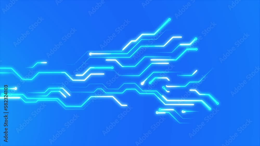 Fondo de tecnología abstracta animada. datos, concepto de alta tecnología. líneas de circuitos,  espacio virtual. Diseño de gráficos de movimiento de animación, metraje telón de fondo.