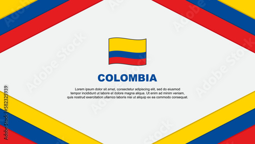 Colombia Flag Abstract Background Design Template. Colombia Independence Day Banner Cartoon Vector Illustration. Colombia Template