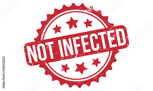 Not Infected Rubber Stamp Seal Vector