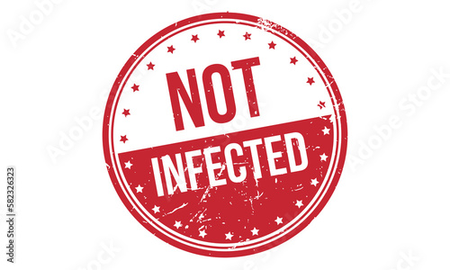 Not Infected Rubber Stamp Seal Vector