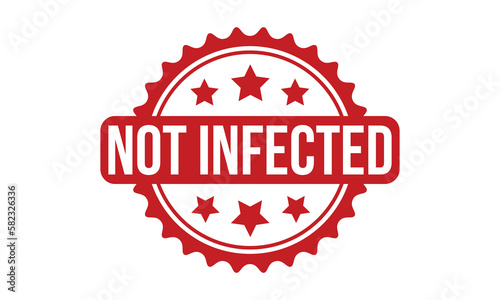 Not Infected Rubber Stamp Seal Vector