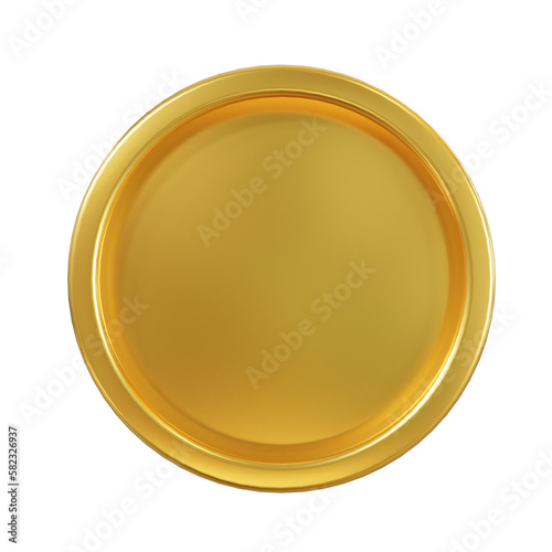 gold badge plate. 3d render