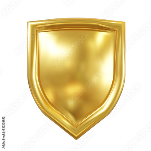 gold badge plate. 3d render