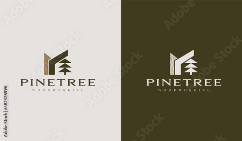 Woodwork Capenter Industry Woodwork Handyman Wood House Builder Logo Design. Universal creative premium symbol. Vector sign icon logo template. Vector illustration