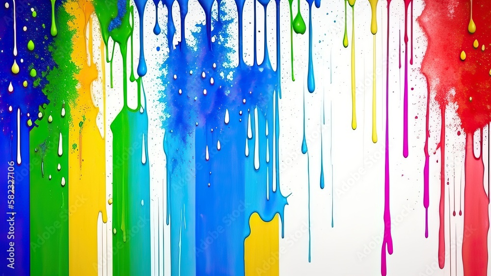 Fototapeta premium Multicolored paint stains on a white background