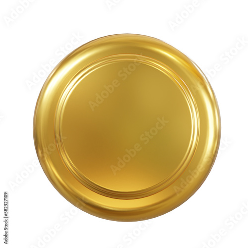 gold badge plate. 3d render