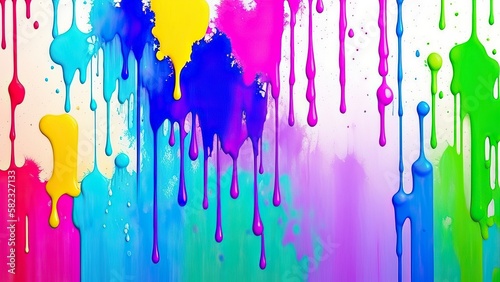 Multicolored paint stains on a white background