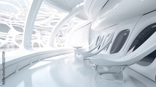 Space station interior. generative AI   © ReisMedia