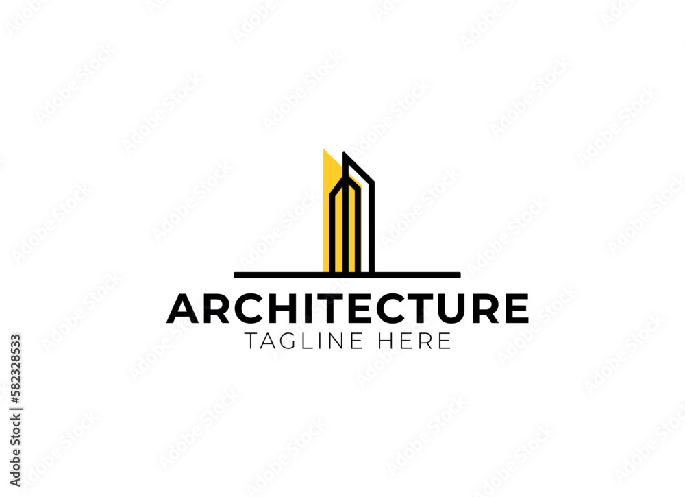 Minimalist Architecture, Building, Construction logo design template. 