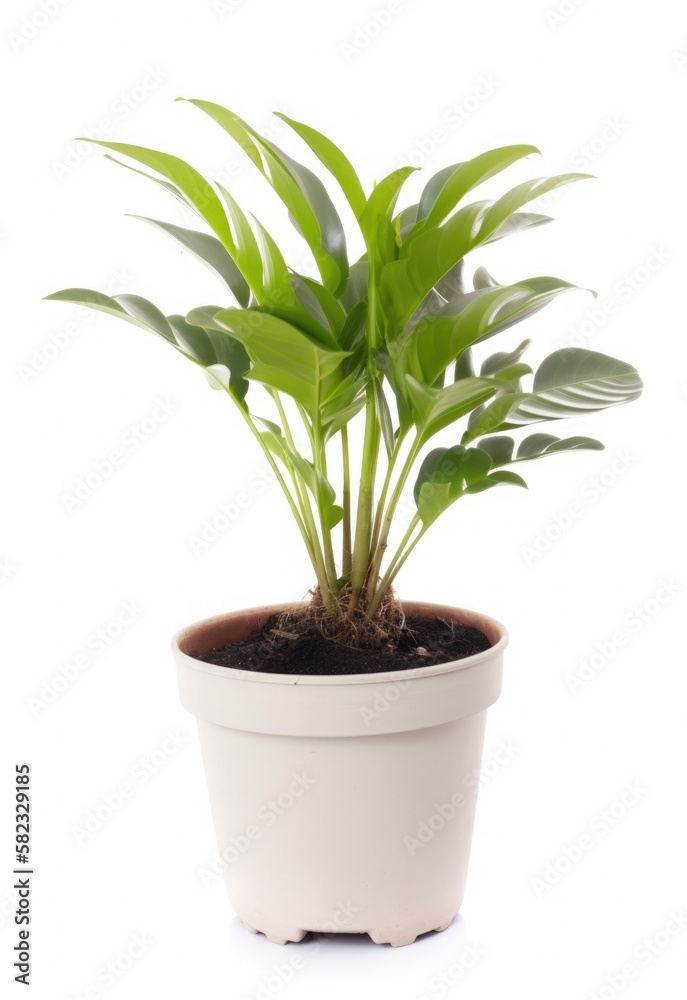 Home plants in pots on white isolated background Home plants in pots on white isolated background
