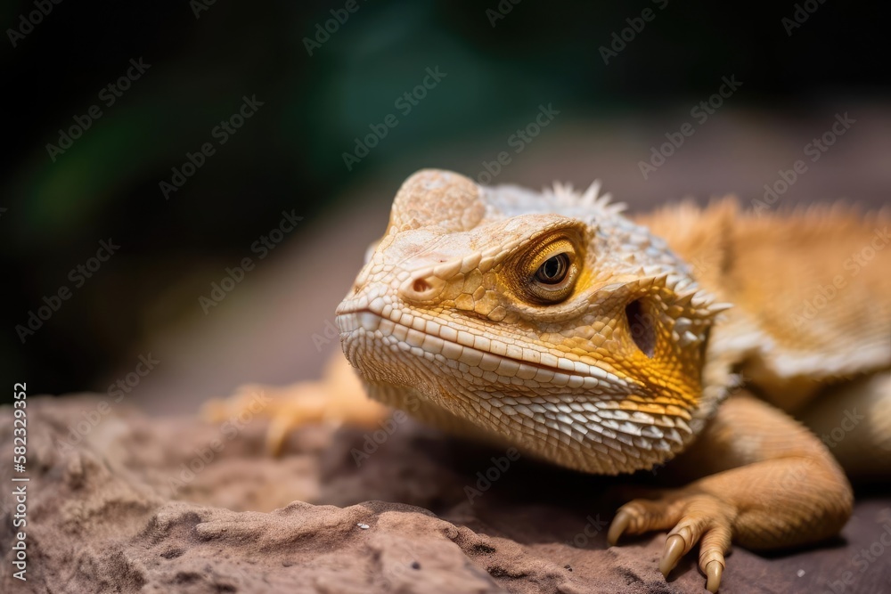 Obraz premium Friendly Bearded Dragon, created with Generative AI technology