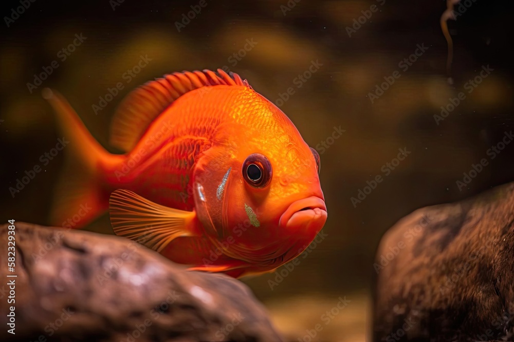 Colorful Blood Parrot Cichlid, created with Generative AI technology Colorful Blood Parrot Cichlid, created with Generative AI technology