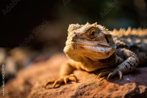 Friendly Bearded Dragon, created with Generative AI technology