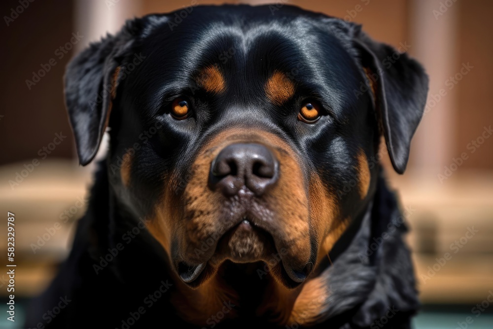 Loyal Rottweiler, created with Generative AI technology Loyal Rottweiler, created with Generative AI technology