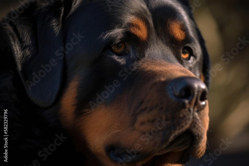 Loyal Rottweiler  created with Generative AI technology