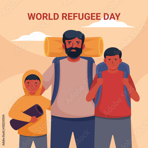World Refugee Day. vector illustration