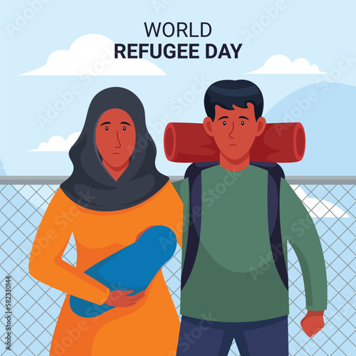 Vector design illustration of world refugee day