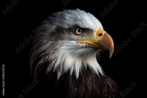 portrait of a bald eagle, American symbol, bird of prey,  generative ai © Kevin