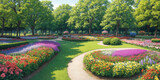 カラフルな花壇の公園
generative