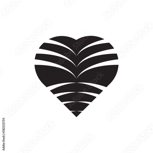 love leaf or love nature logo illustration.