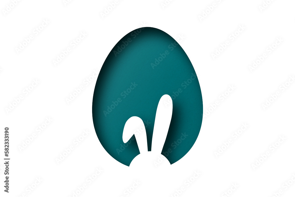 Green paper cut to form an Easter egg pattern. overlay paper Green paper cut to form an Easter egg pattern. overlay paper