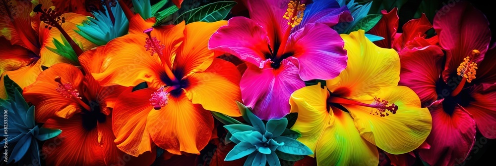 colorful tropical flowers