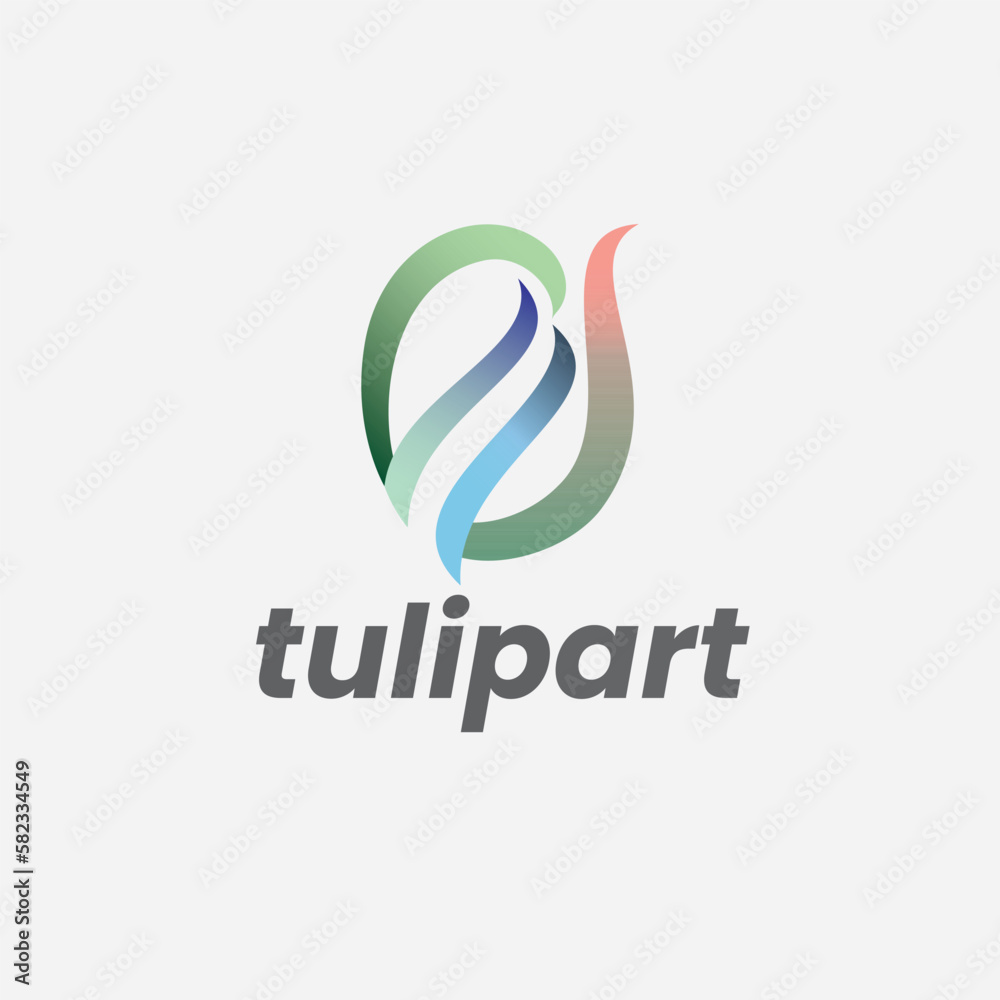 Tulip Arts Pattern and Peacock Fashion Design Logo