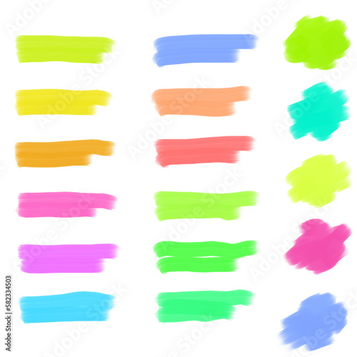 set of colorful strokes