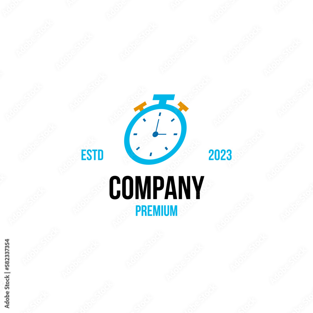Flat time icon logo design vector illustratior Flat time icon logo design vector illustratior
