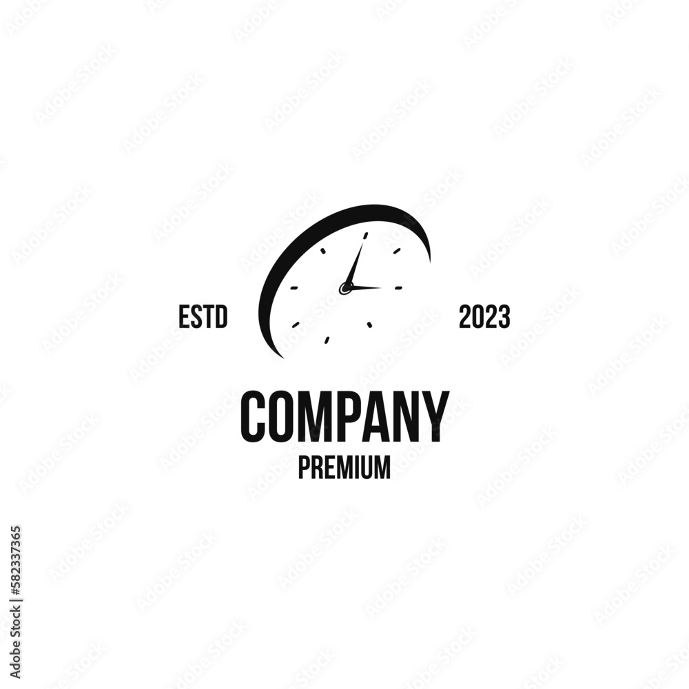Flat time icon logo design vector illustratior Flat time icon logo design vector illustratior