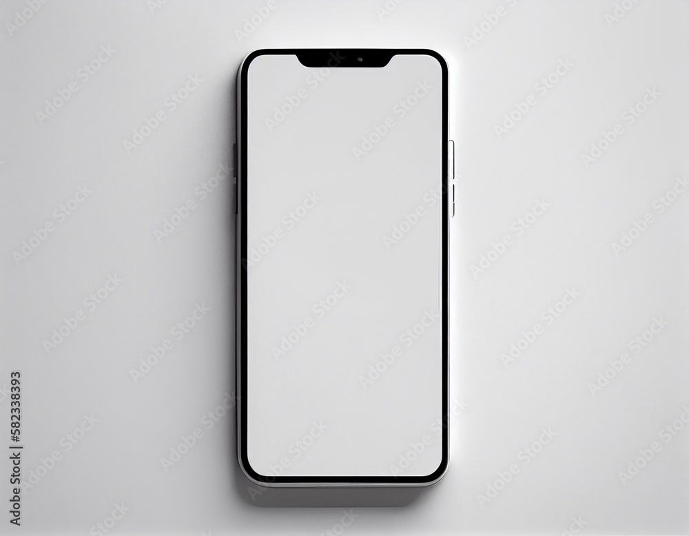 Smartphone Screen Mockup Illustration Created with Generative AI Smartphone Screen Mockup Illustration Created with Generative AI