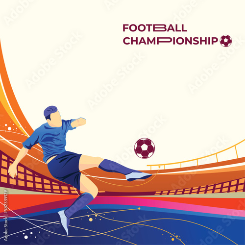 Football Illustration Vector. Soccer championship background for poster, banner, and flayer