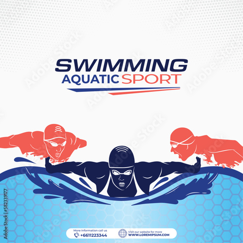 Swimming Sport Illustration Vector. Swimming Background for banner, poster, and flyer