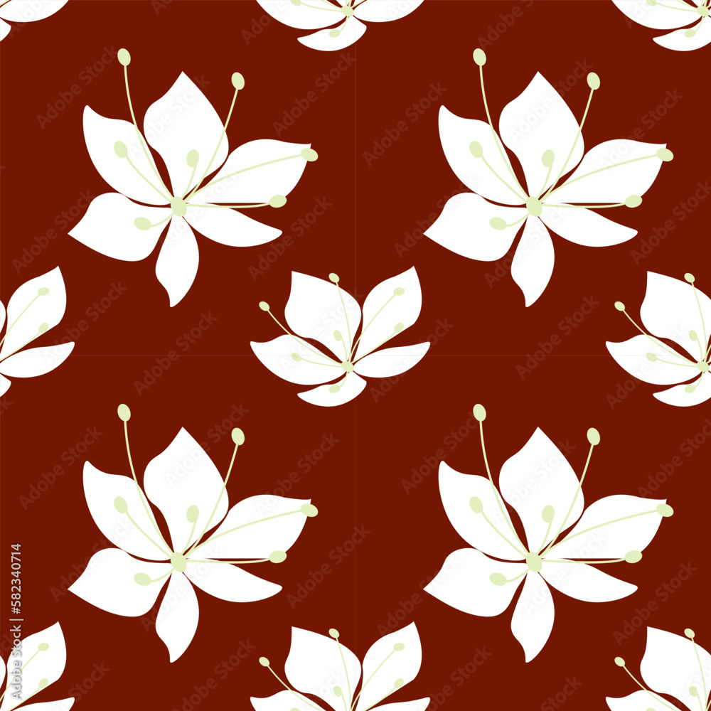 Obraz premium Flower vector ilustration seamless patern.Great for textile,fabric,wrapping paper,and any print.Vintages style.