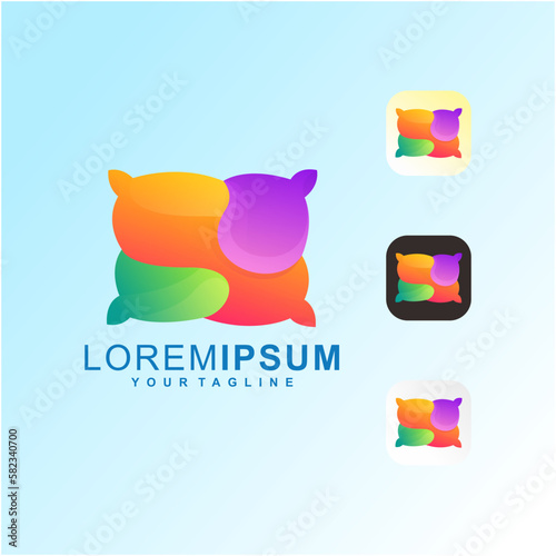 Awesome Colorful Abstract Pillow Premium Logo Vector