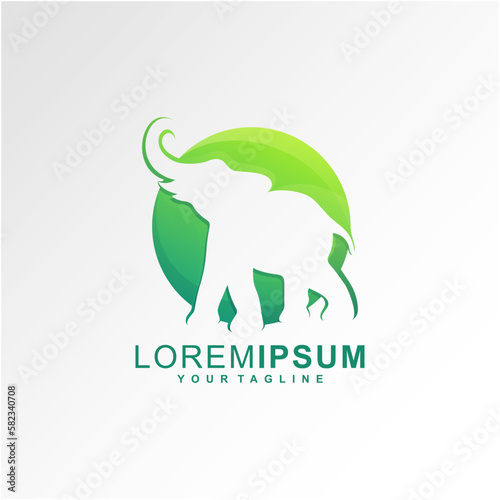 Awesome Elephant Premium Logo Vector
