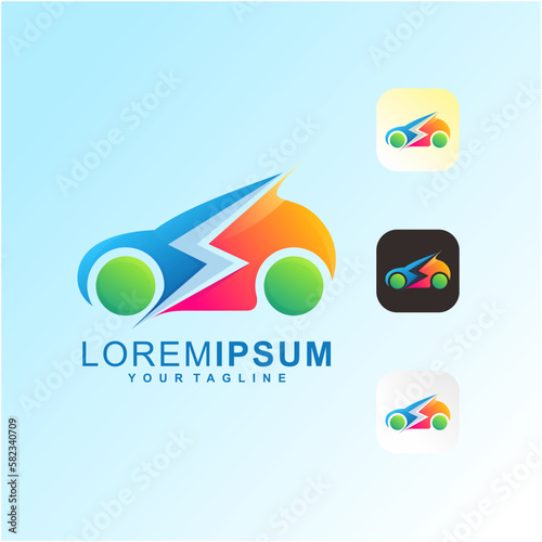 Awesome Electric Car Premium Logo Vector