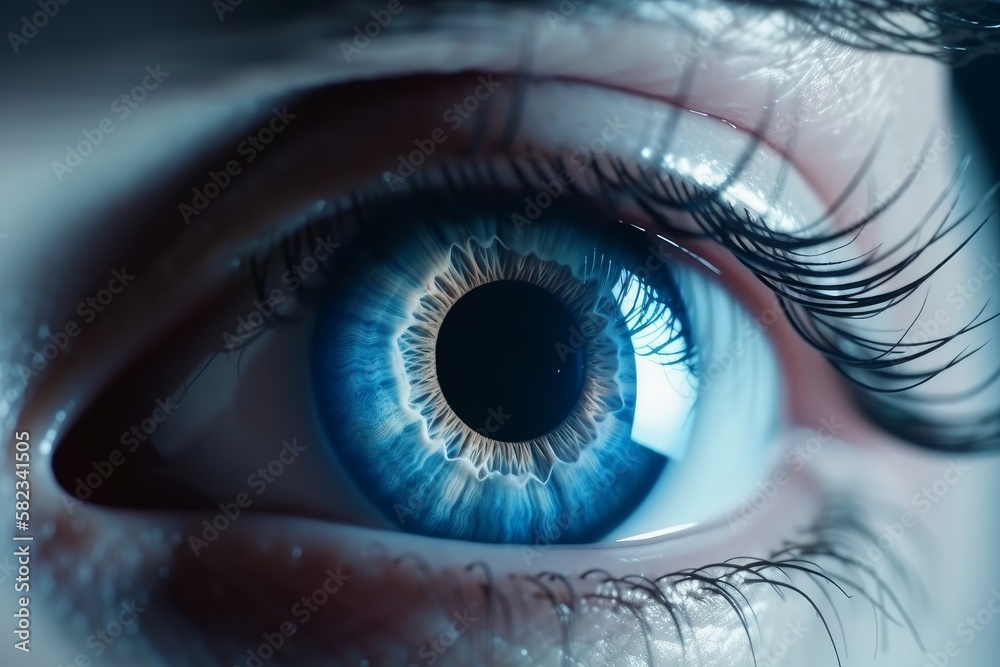 Perfect Blue Eye Macro created with Generative AI Technology, ai, generative