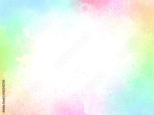 虹　水彩　グラデーション　背景