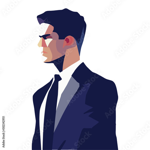 businessman wearing blue suit