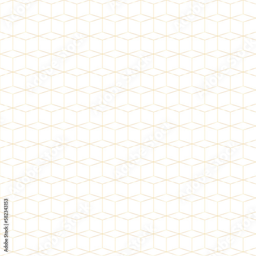 Seamless Golden hexagon line pattern