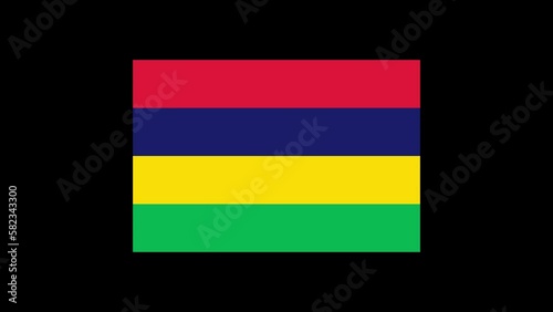 Mauritius flag animation green screen chroma key background 4K motion graphics