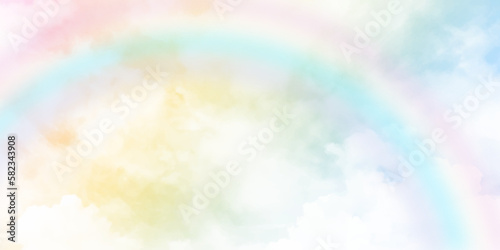 Fabulous pastel sky background with rainbow effect
