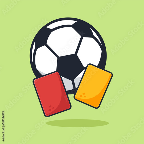 Football soccer with red and yellow card icon illostration vector isolated