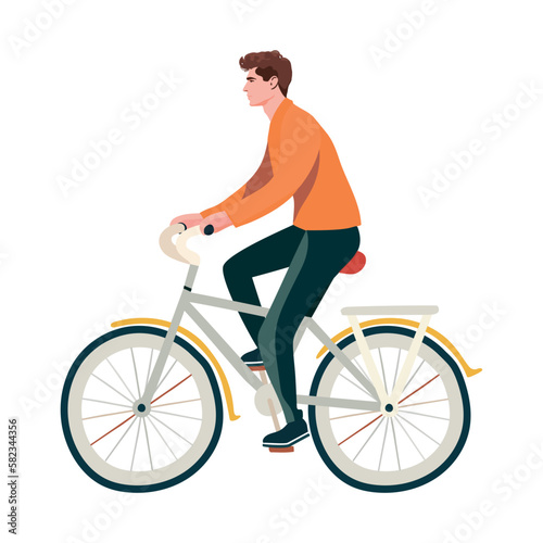 young man riding bike