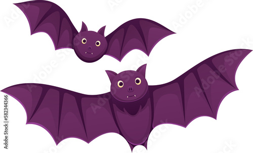 Halloween element illustration with bats.